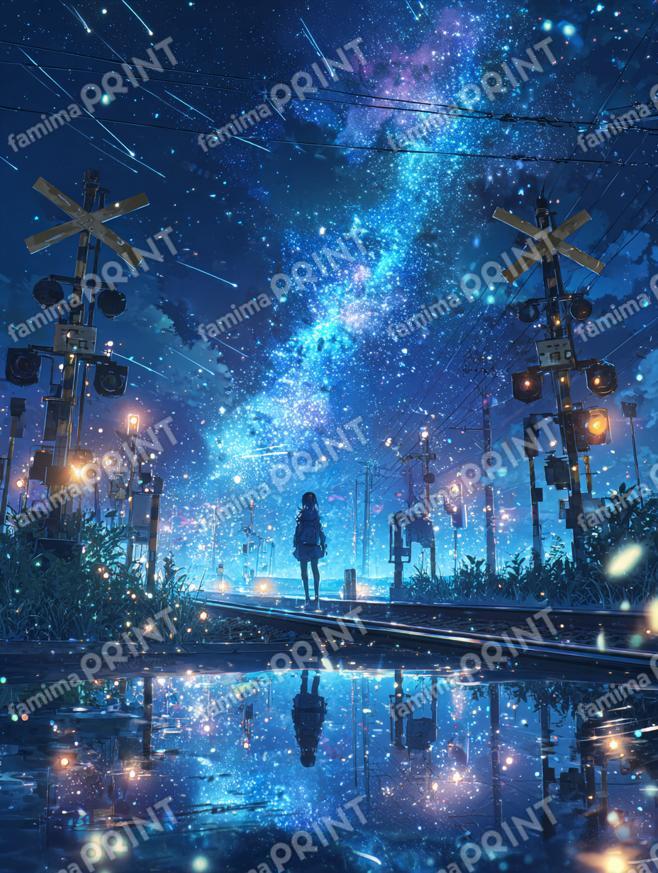 星が通る踏切