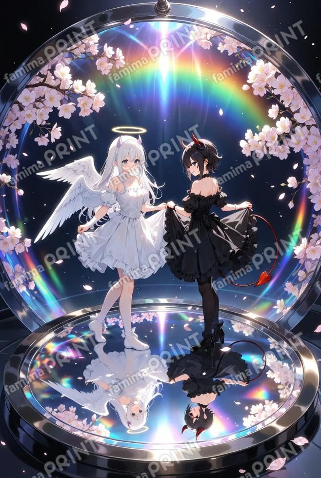 天使と悪魔の桜のダンス