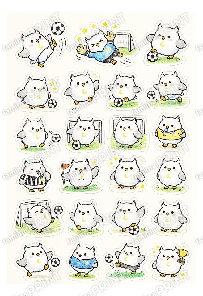 シロフクロウ 手帳シール風5