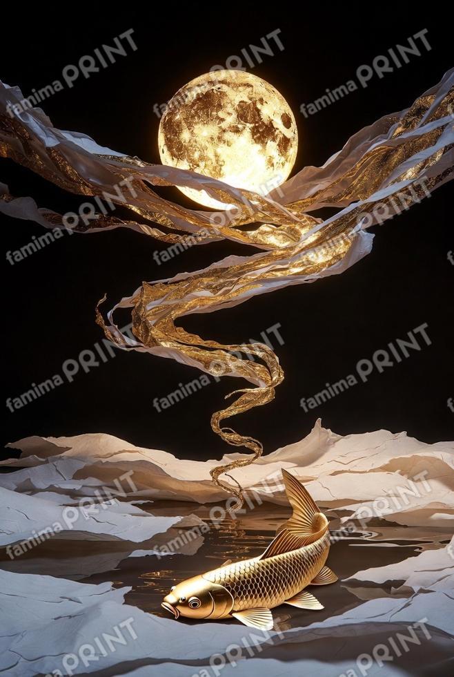 月夜の鯉