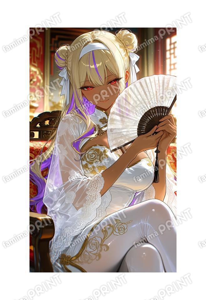 玖条瑠奈　白チャイナ服