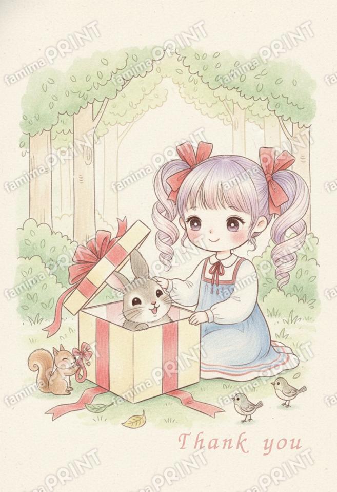 サンキューカード 森の小さな贈り物