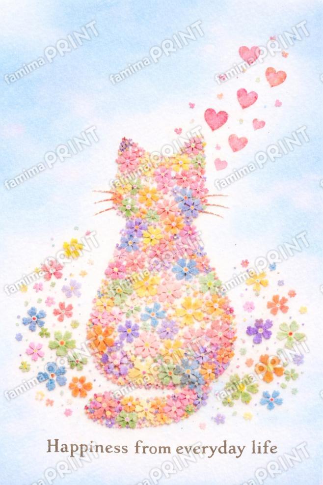 幸せを呼ぶフラワーキャット