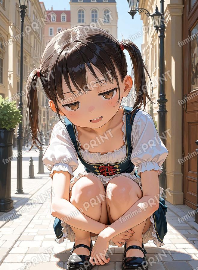 ジト目ちゃん、ディアンドルでお座り