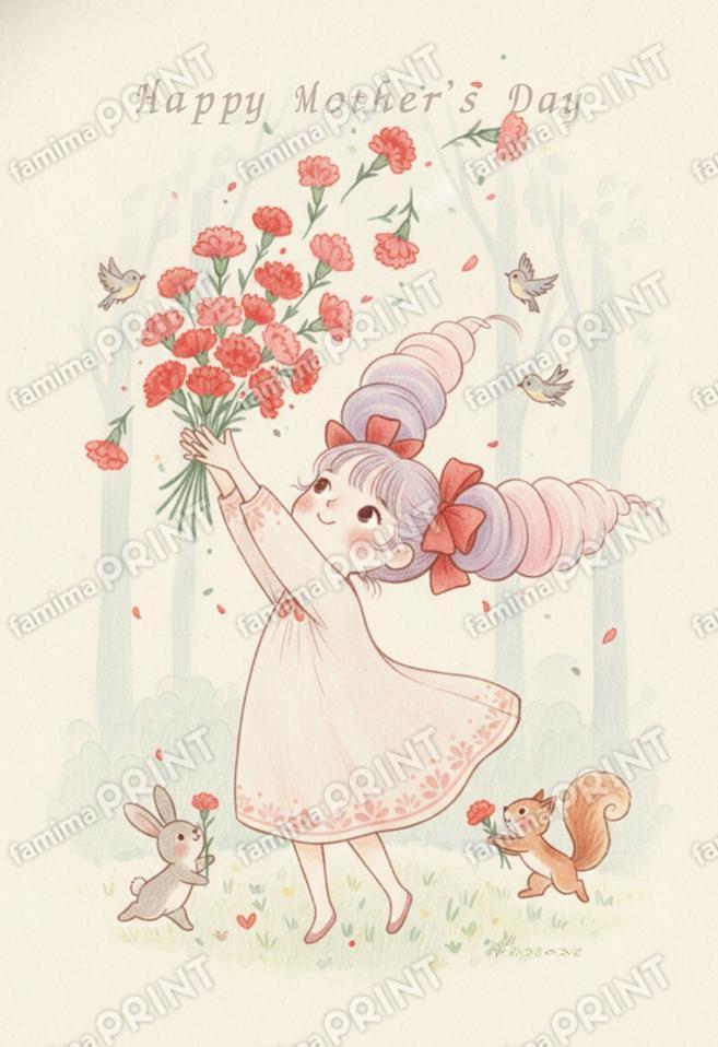 母の日 カード カーネーションの贈りもの