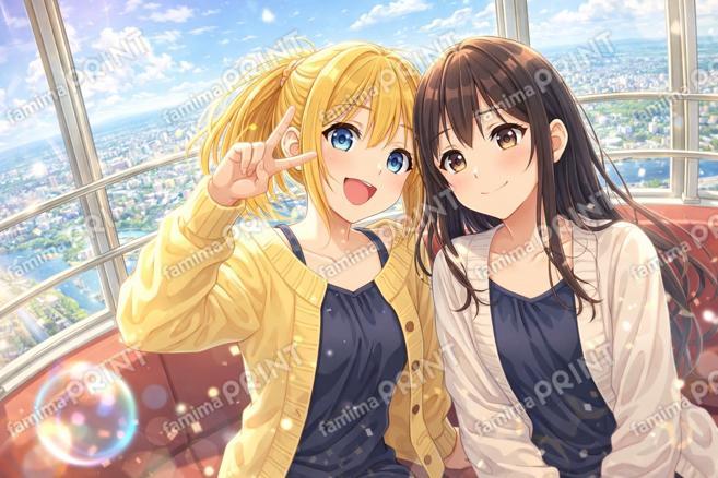 観覧車を楽しむ空良ちゃんと花音ちゃん