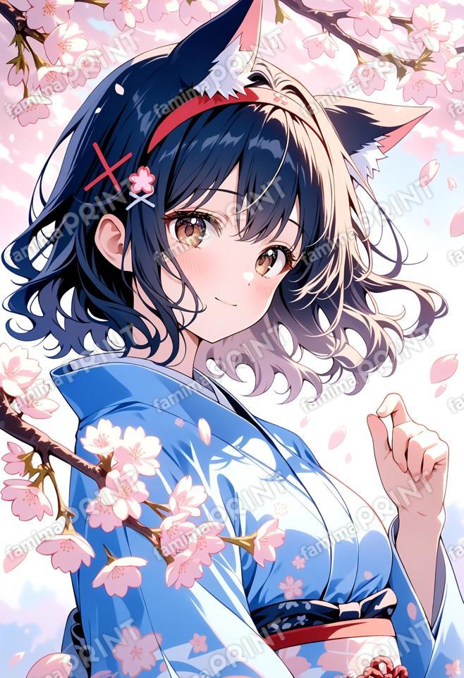 あざかちゃん桜と着物