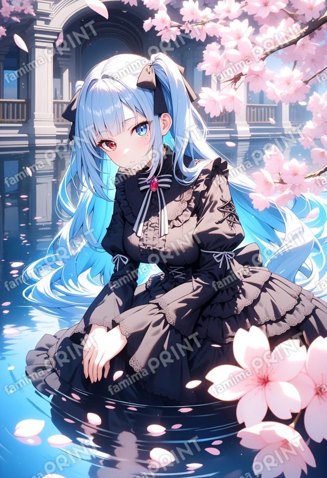 マリンちゃん幻想的桜