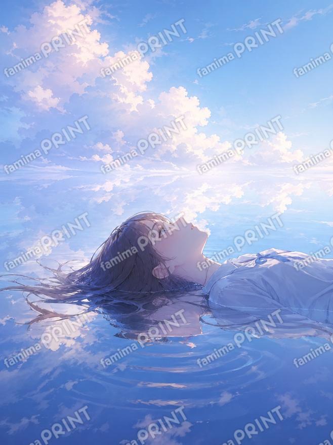 透き通る空と水面