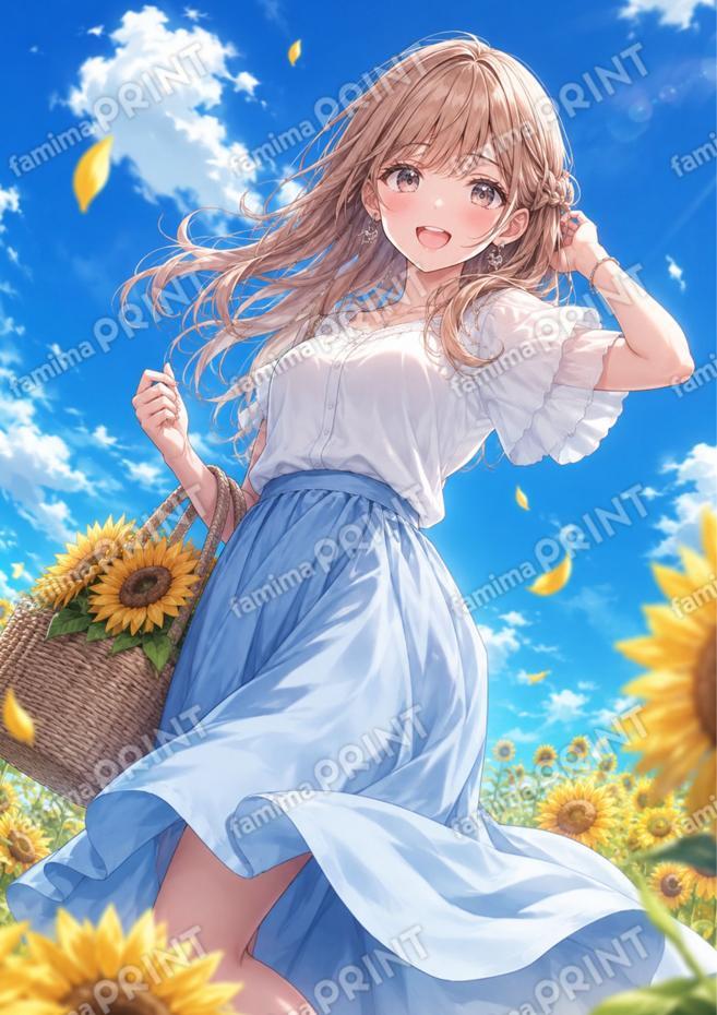 08 青空とひまわり