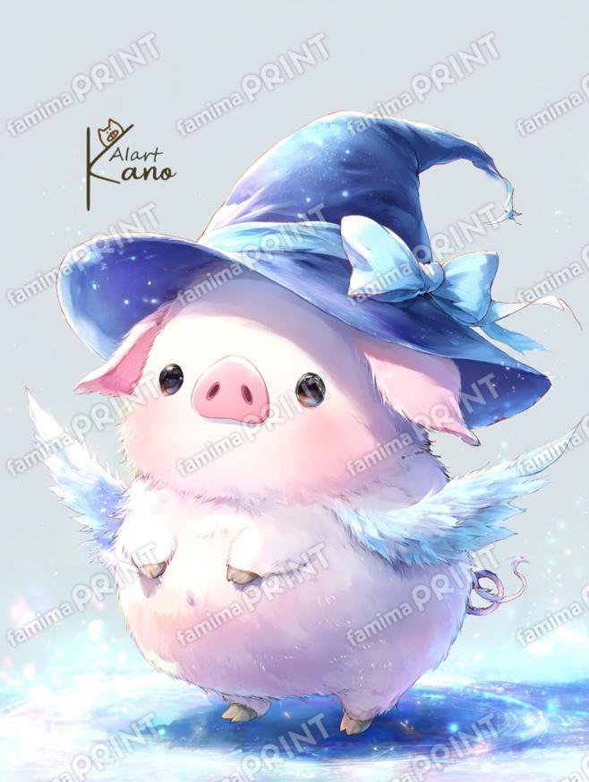 魔女の使い魔のブタの精霊。