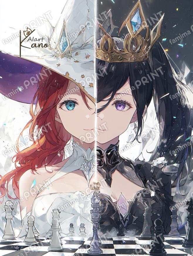 白と黒の対決。