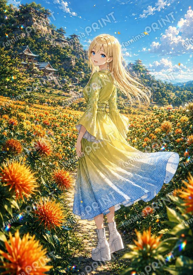 七十二候002「紅花栄―紅花畑で」