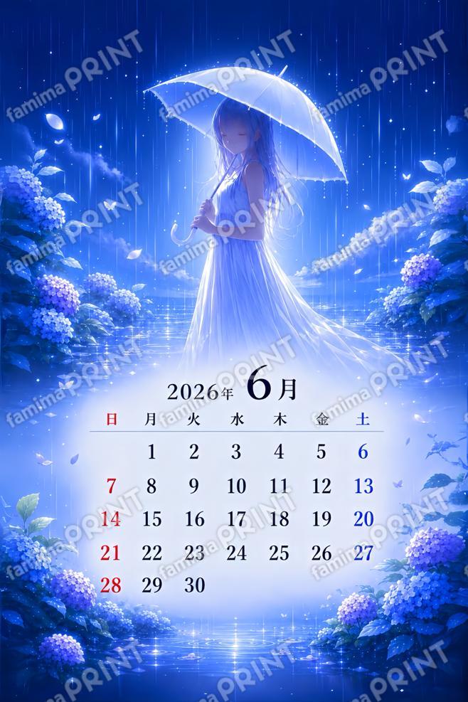6月の紫陽花カレンダー☔️