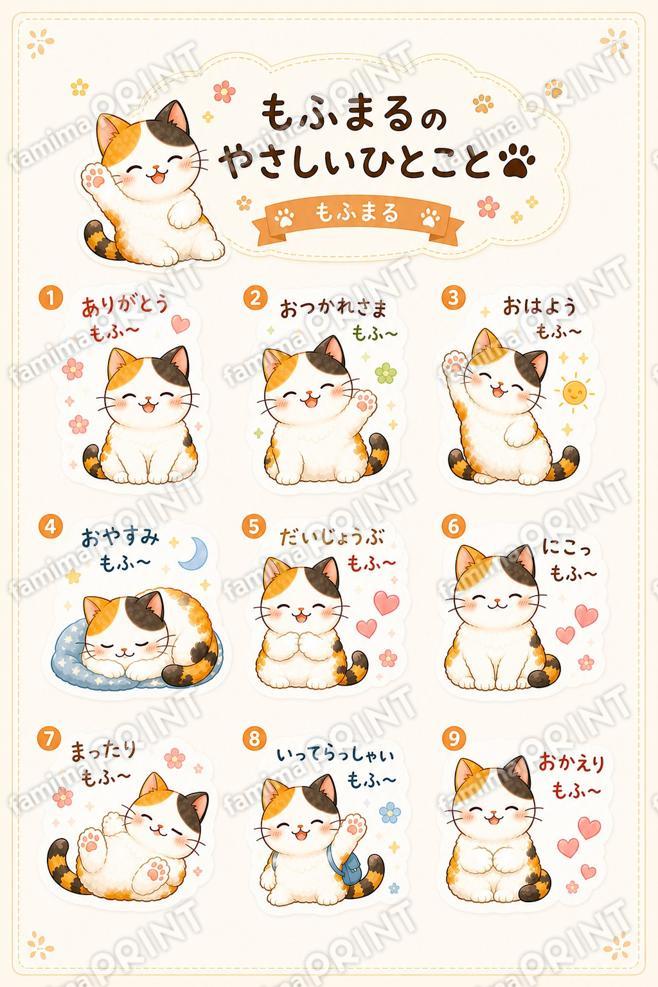 もふまる　スタンプ風