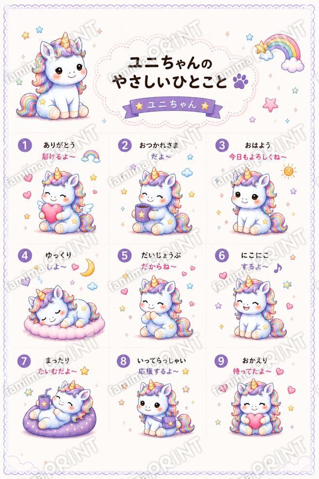 ユニちゃん　スタンプ風