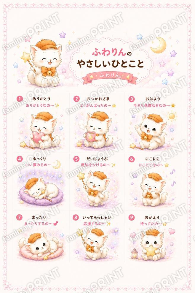 ふわりん　スタンプ風