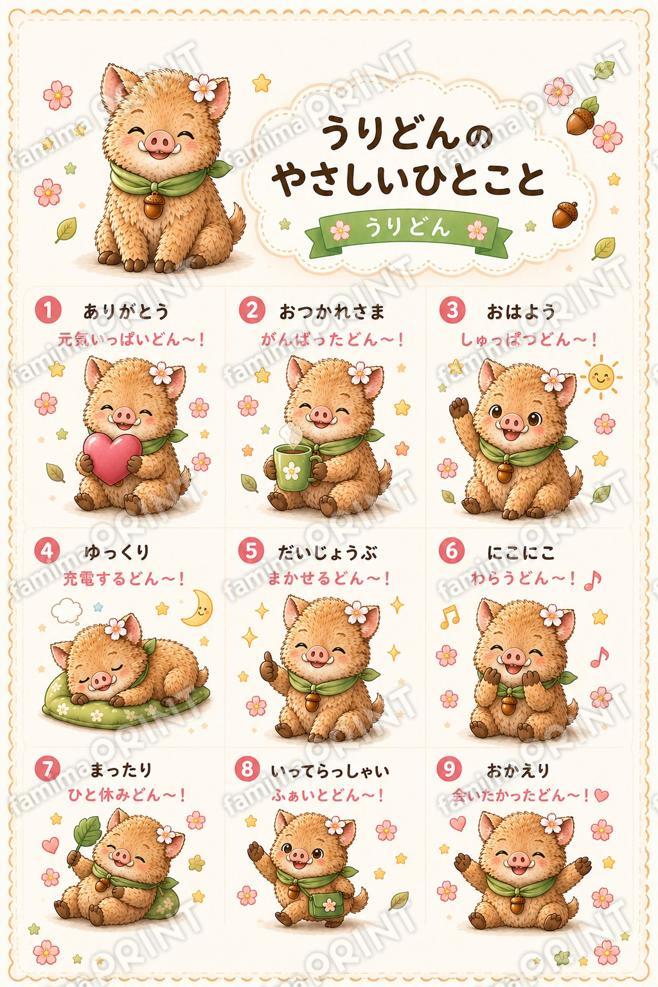 うりどん　スタンプ風
