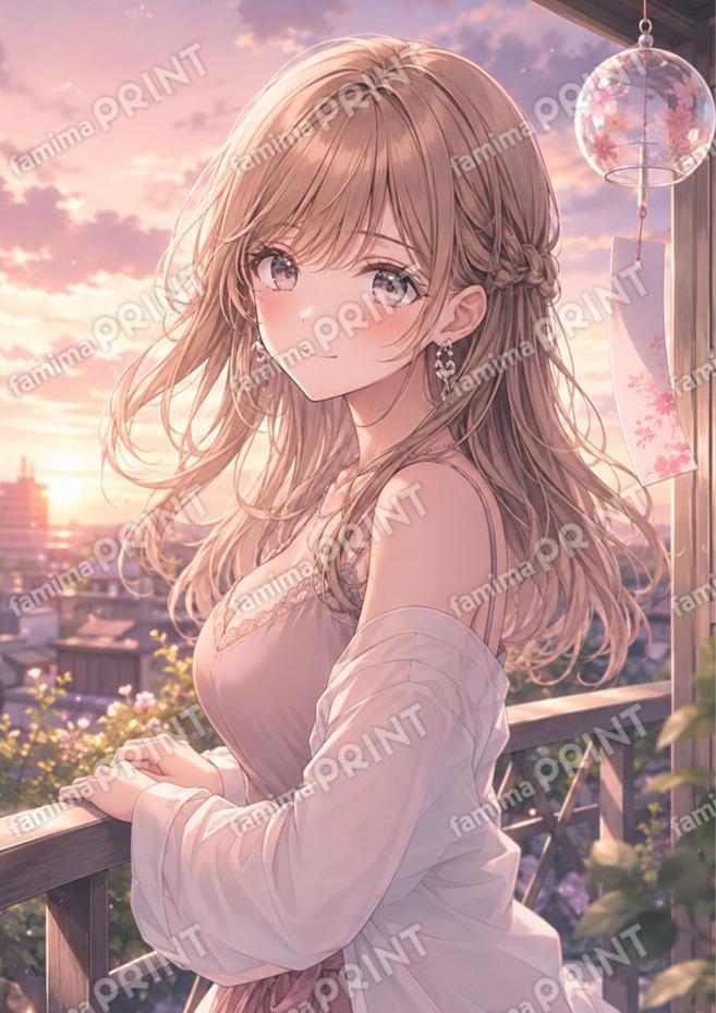 ベランダで夕涼み