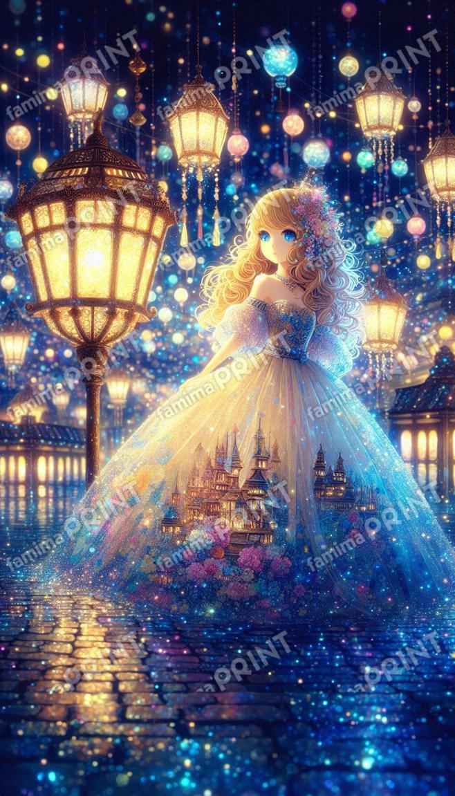 夜の街灯のほのかなゆらめき