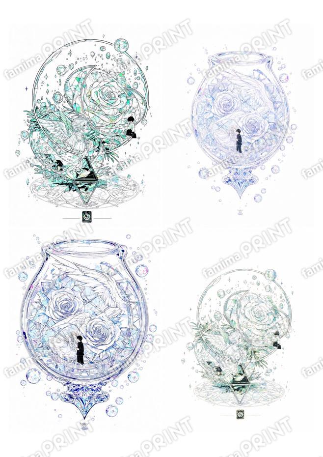 □A6ミニ便箋×4枚(薔薇)