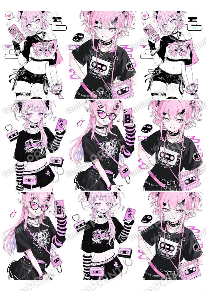 □メモ用紙4種類(9枚)女の子