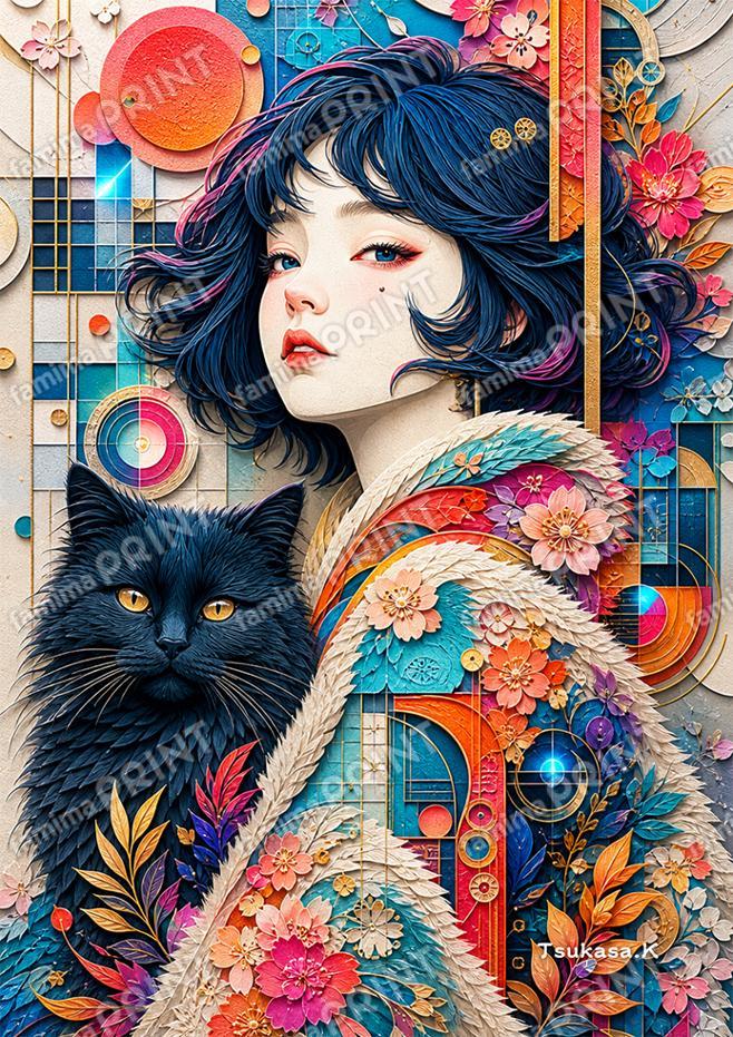 蒼い花冠と黒猫