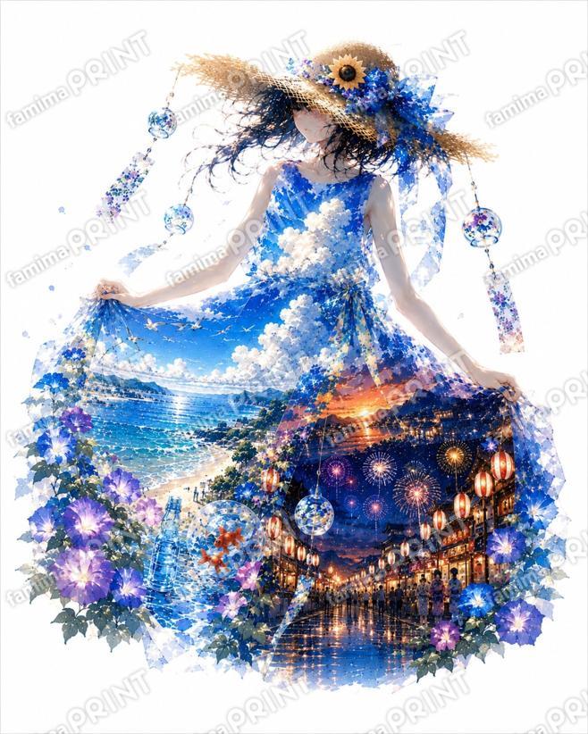 夏空と宵祭り