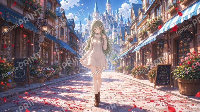 黄昏の遊歩道