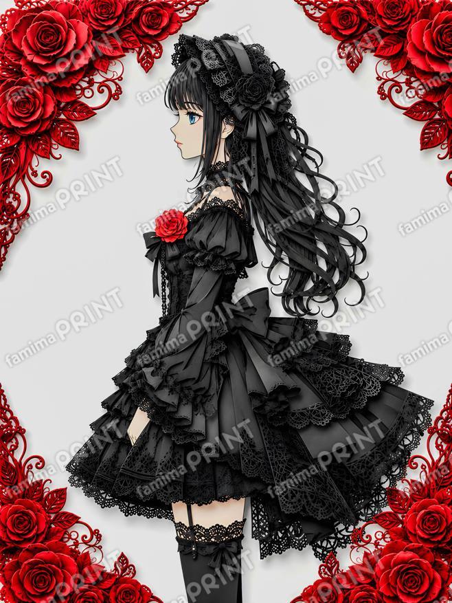 ゴスロリと薔薇