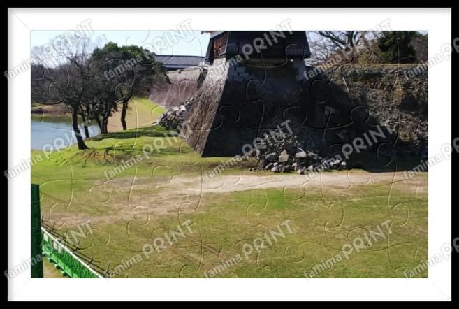 昔の熊本城一角パズル風