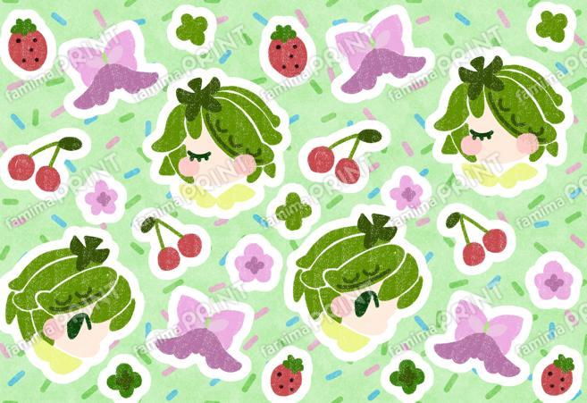 絹さやちゃんパターンシール