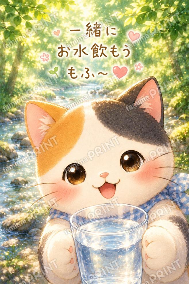 お水を差し出す　もふまる
