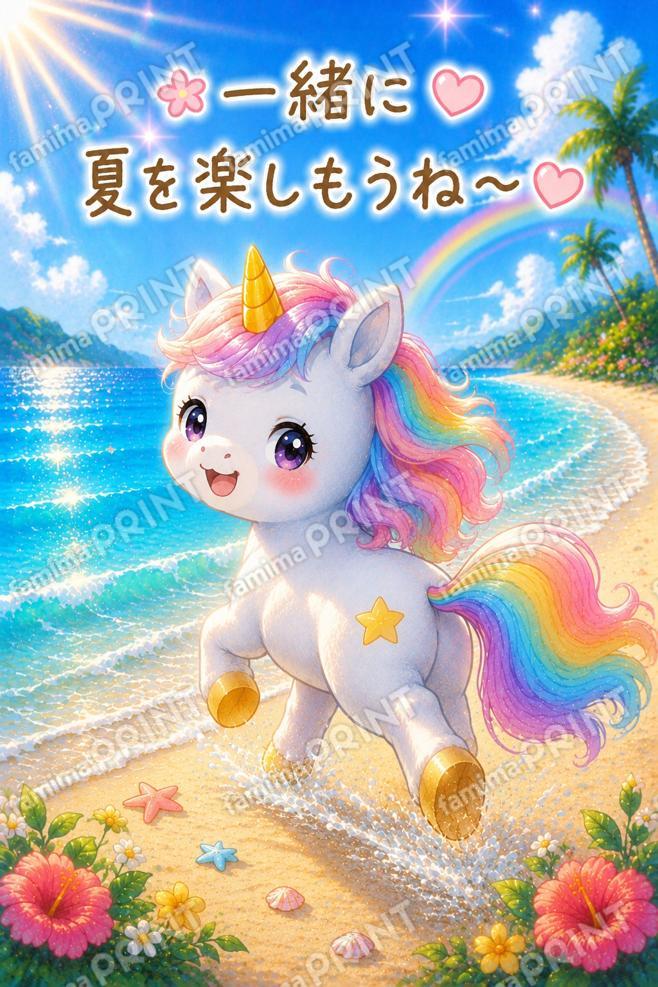 夏を楽しむ　ユニちゃん