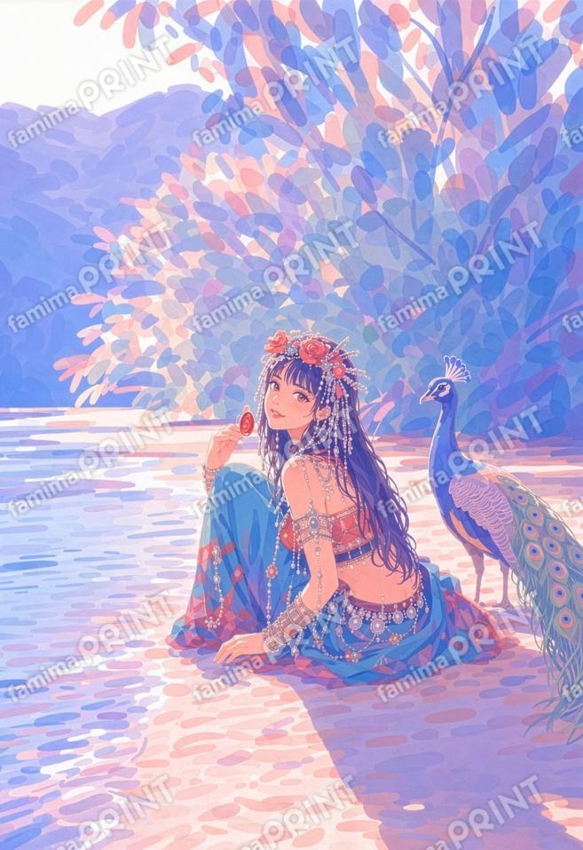 孔雀と少女②